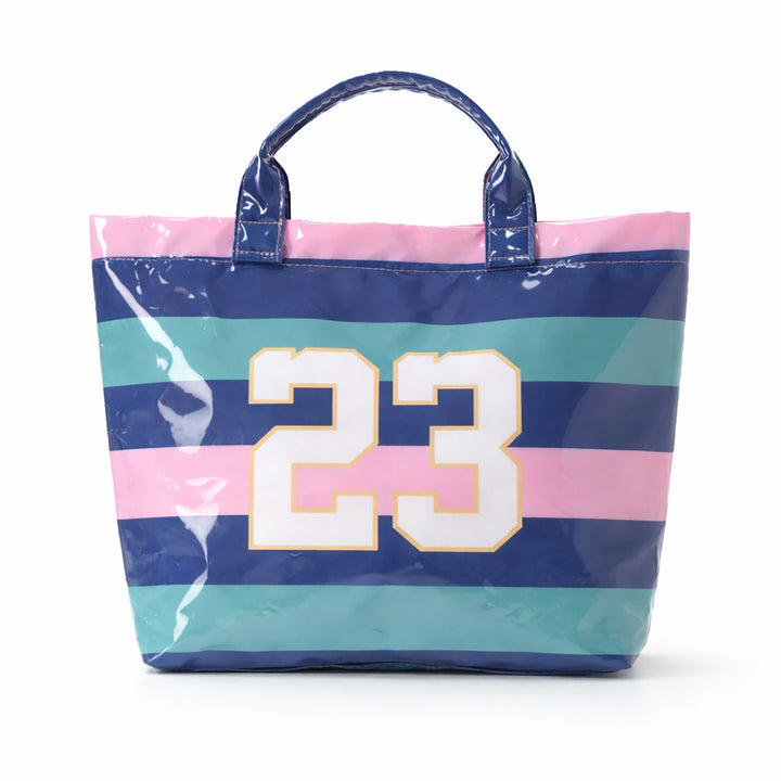 Beach bag with colorful check pattern and water-repellent coating Bowlift
