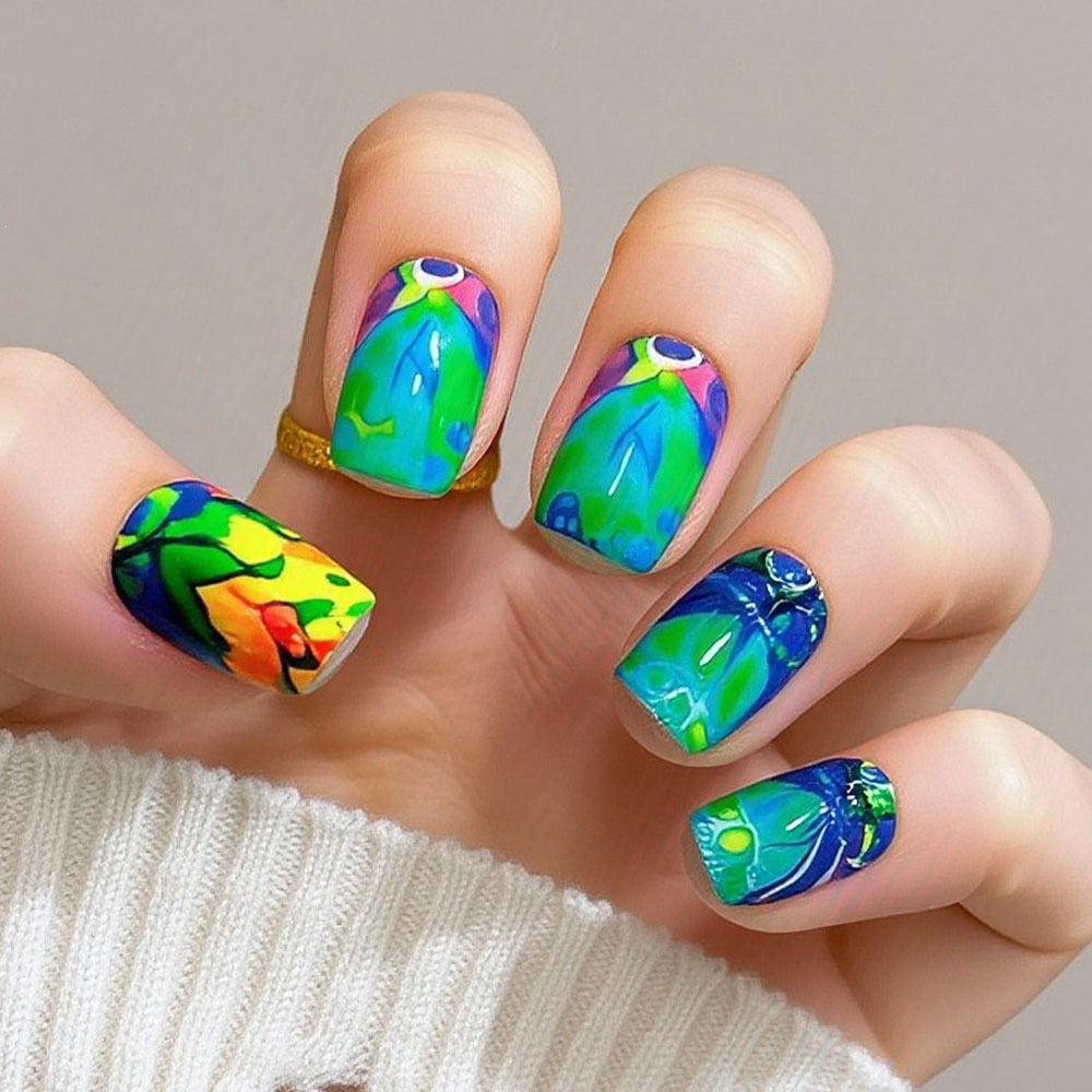 Artificial nails in elegant French tip design Bowlift