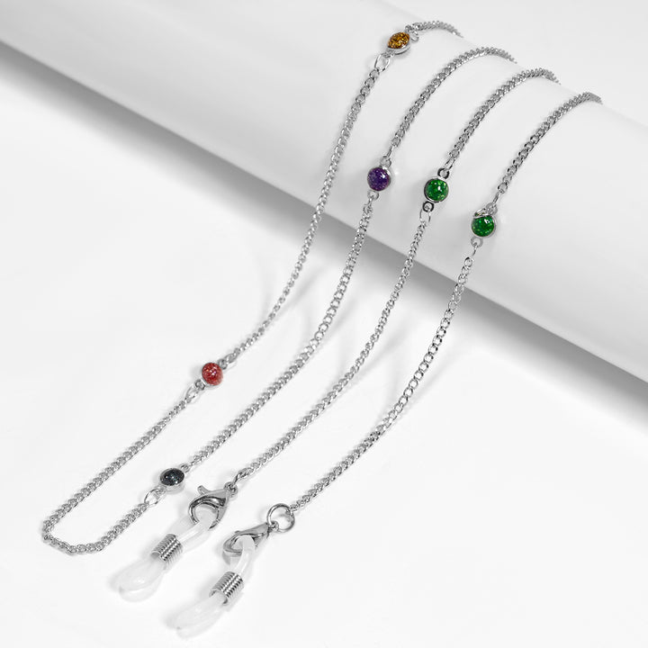 Crystal-Embellished Eyewear Chain Bowlift