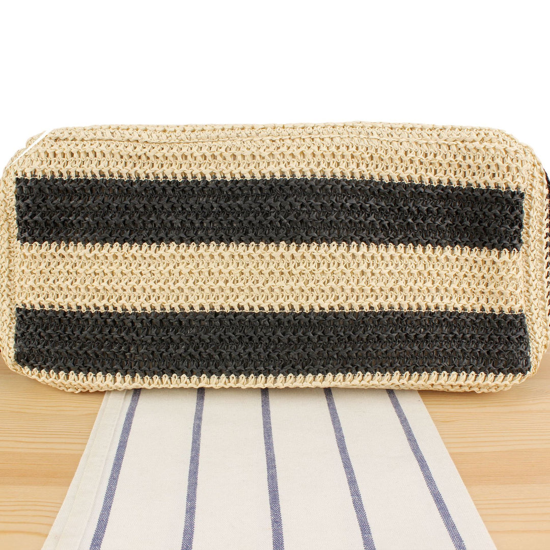 Beach bag with elegant leather handles and practical interior bag Bowlift
