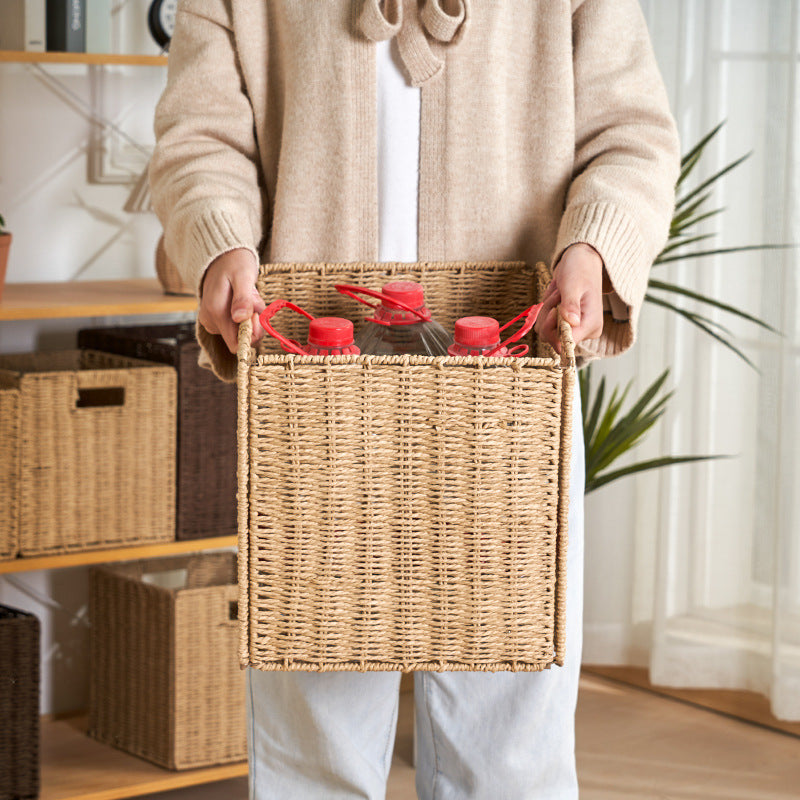 Handwoven Storage Cube Basket Bowlift