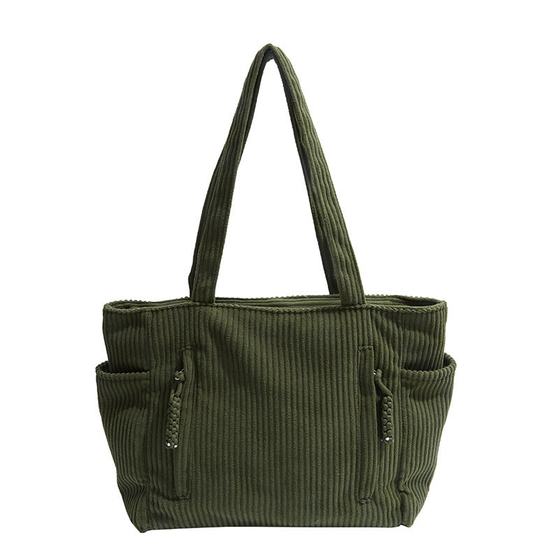 Corduroy Multi-Pocket Tote Bag Bowlift