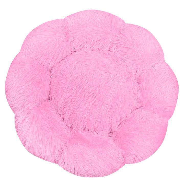 Flower-Shaped Plush Dog Bed