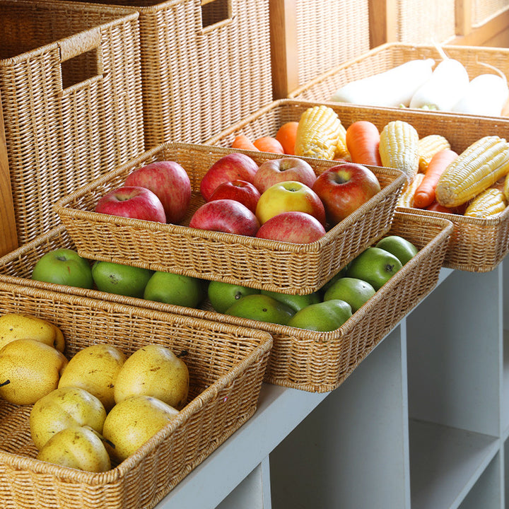 Handwoven Rectangular Storage Tray Bowlift
