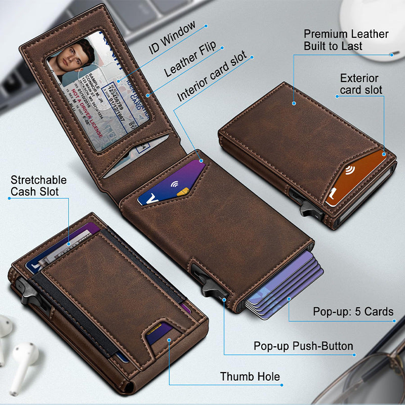 Compact Multi-Function Leather Wallet Bowlift