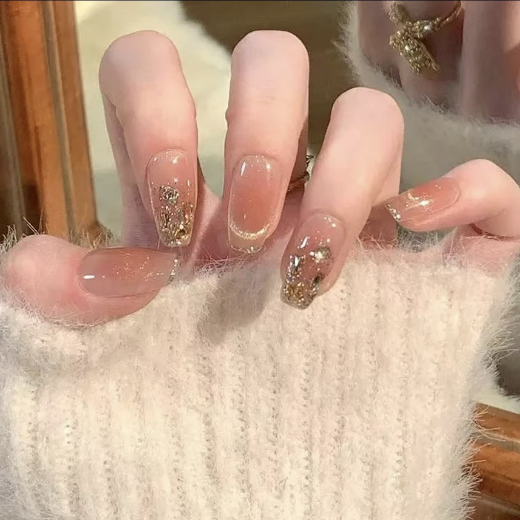 Premium Glittering Press-On Nail Art Set Bowlift