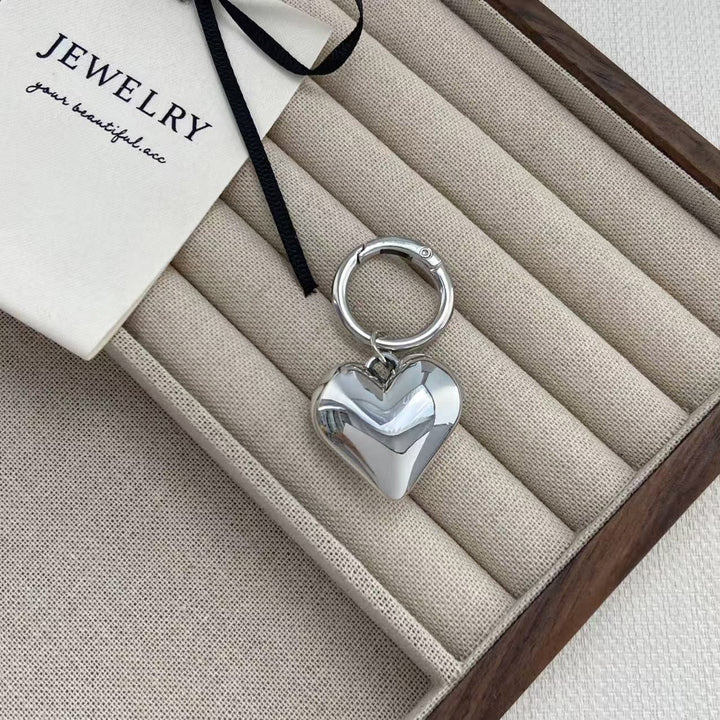 Heart-Shaped Silver Keychain Bowlift