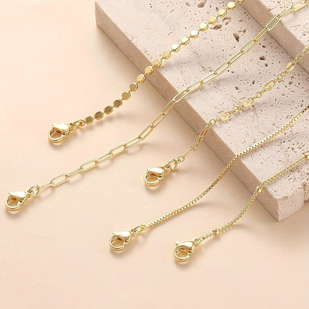 Delicate Gold Chain Bracelet Set Bowlift