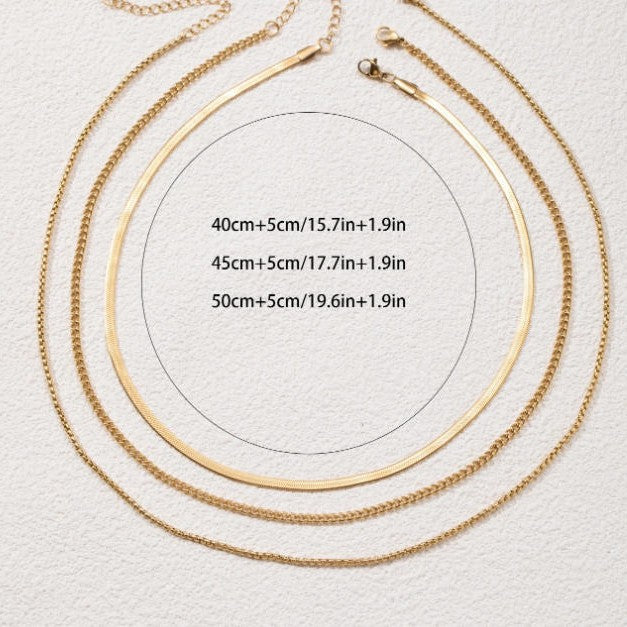 Layered Gold Chain Necklace Bowlift