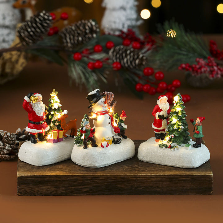 Illuminated Snowman Figurine Bowlift