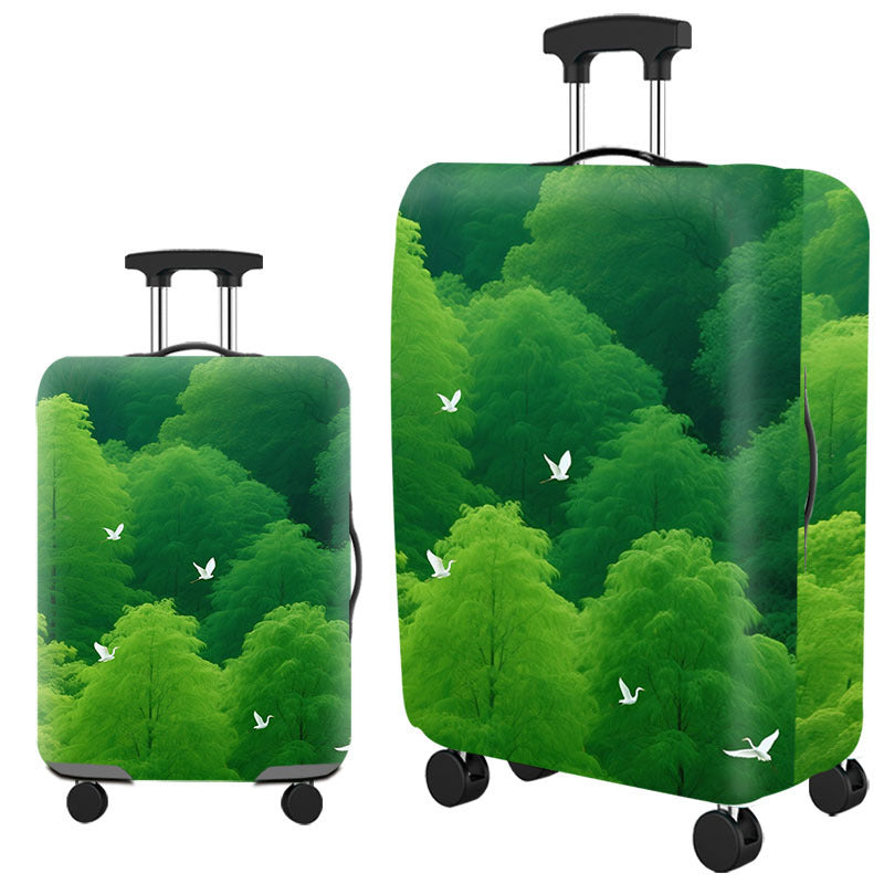 Tropical Leaf Print Hard Shell Luggage Bowlift