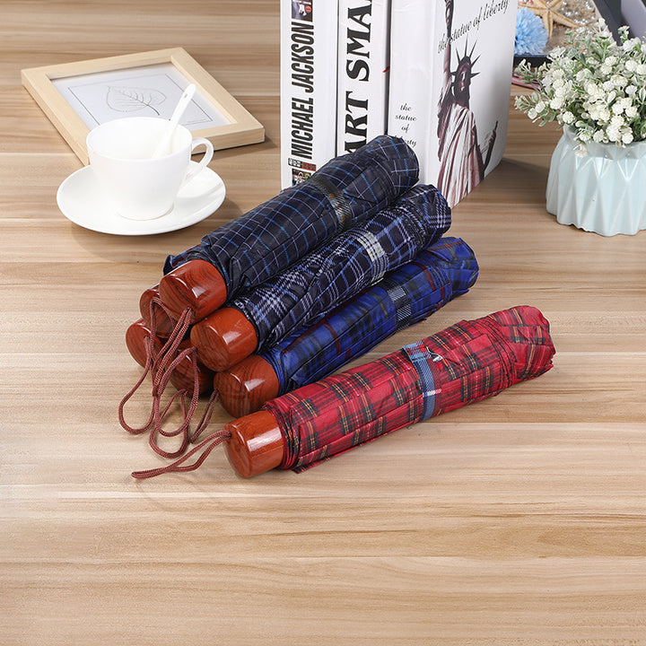 Compact Folding Travel Umbrella with Wind Resistant Fiberglass Ribs and Ergonomic Handle Bowlift