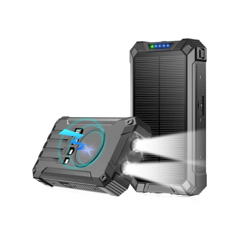High-performance solar power bank with double LED light and fast charging function Bowlift