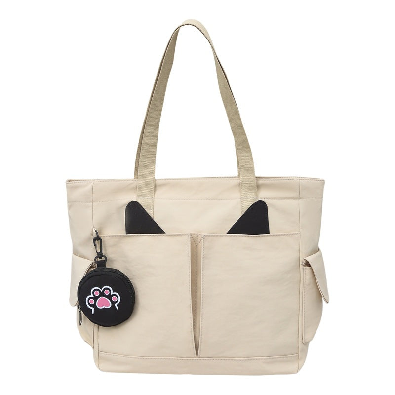 Playful Cat Ear Design Tote Bag Bowlift