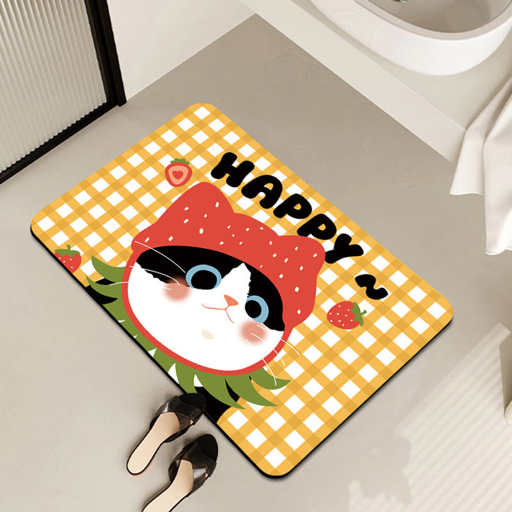 Cute Cartoon Bear-Themed Bath Mat Bowlift