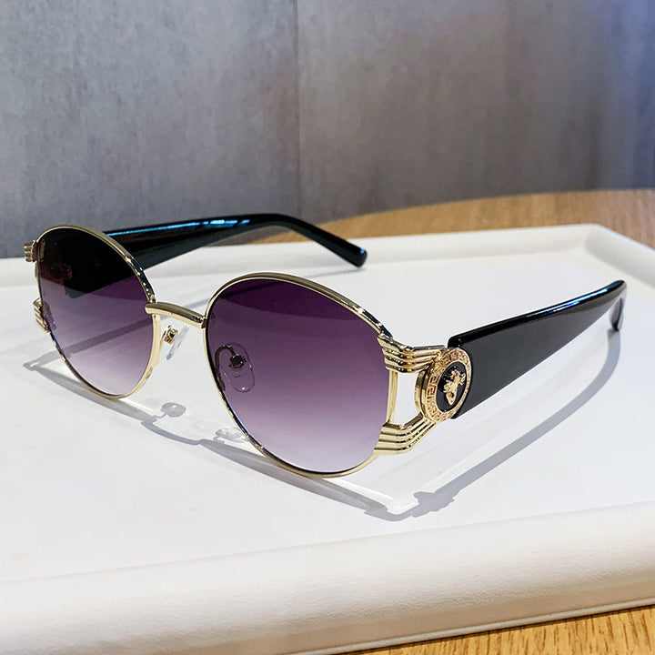 Ladies elegant sunglasses with luxurious metal frame and mirrored lenses Bowlift