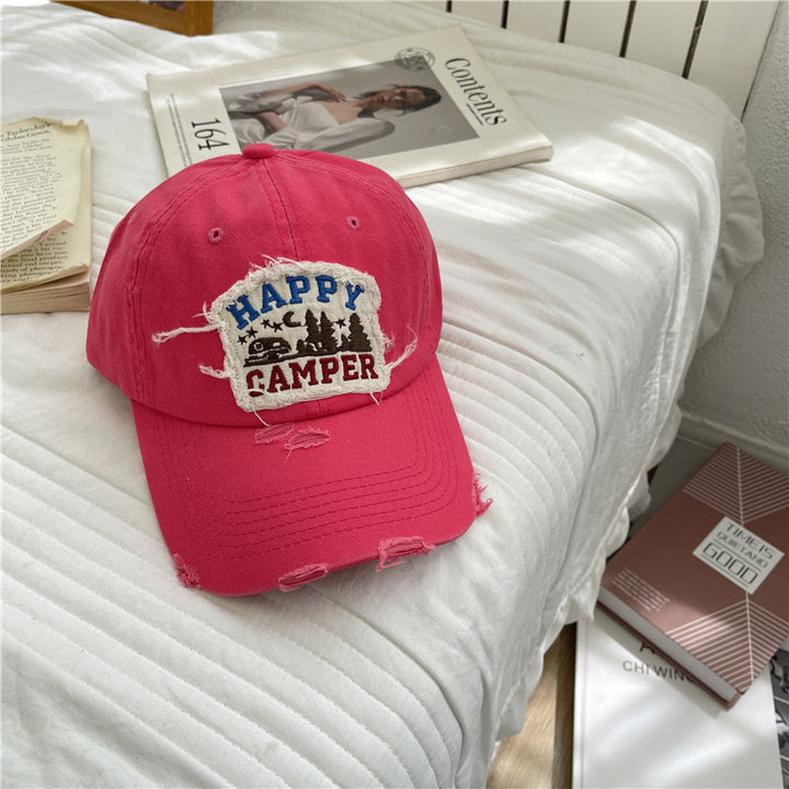 Men's Distressed Vintage-Inspired Baseball Cap Bowlift