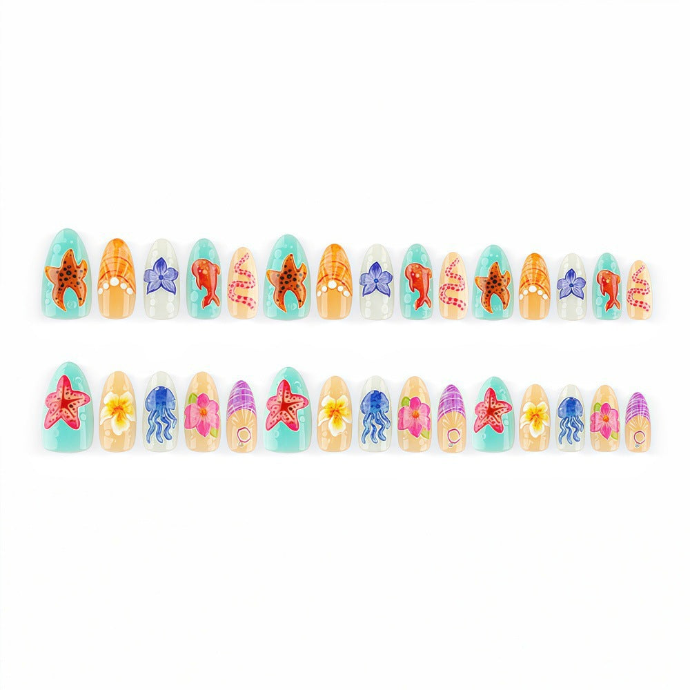 Creative art nails with maritime sea motif Bowlift