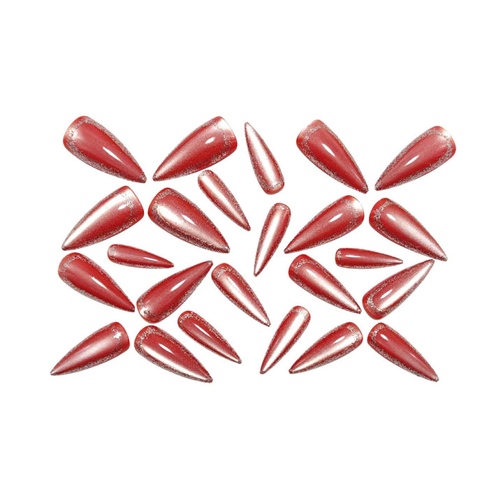 Artificial nails with glittering tip decoration Bowlift