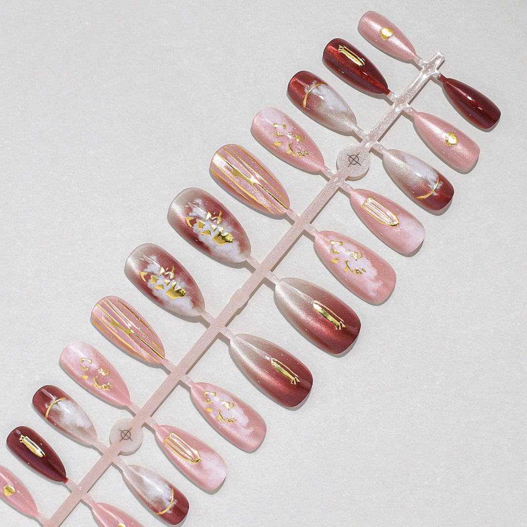 Elegant Press-On Nail Art Set Bowlift