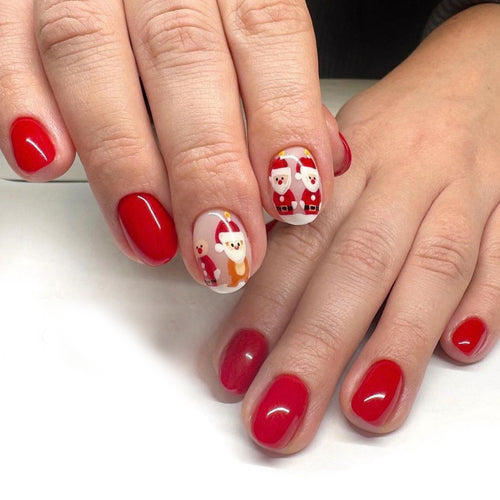 Festive Character Press-On Nail Art Bowlift