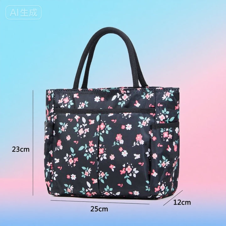 Floral Print Multi-Pocket Tote Bag Bowlift