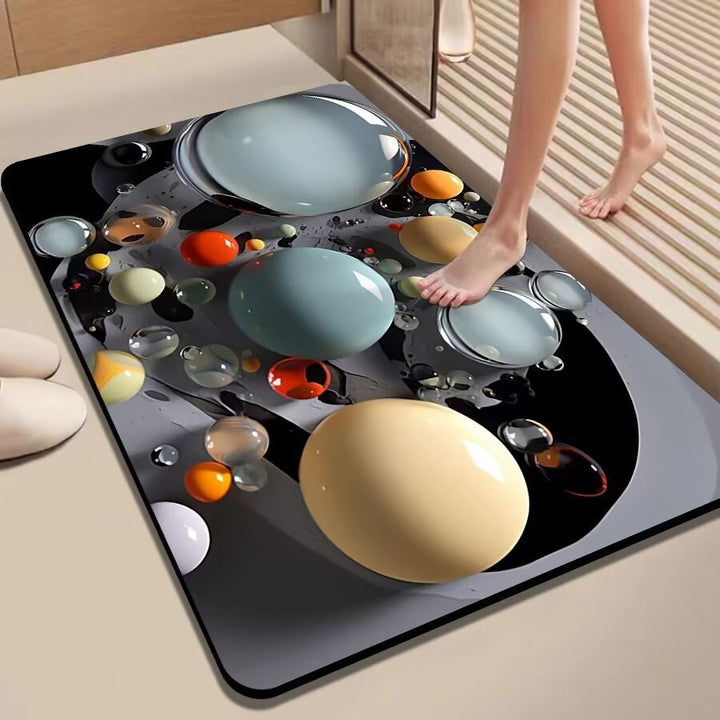 Colorful Pebble-Themed Floor Mat Bowlift