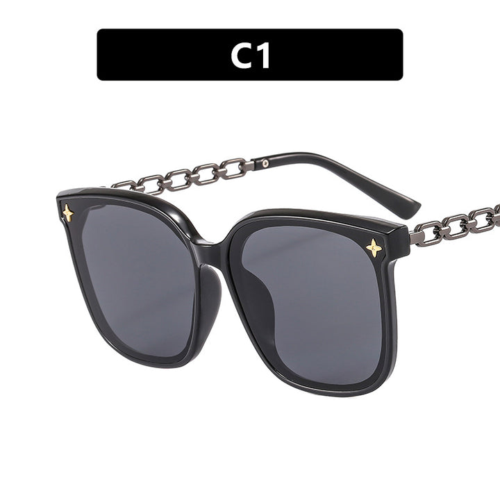 Women's oversized sunglasses with fashionable chain detail Bowlift
