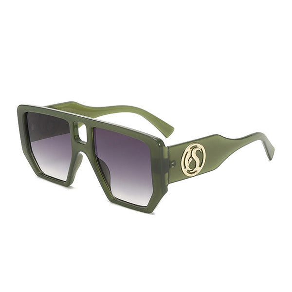 Women’s square sunglasses with striking pattern and golden accents Bowlift