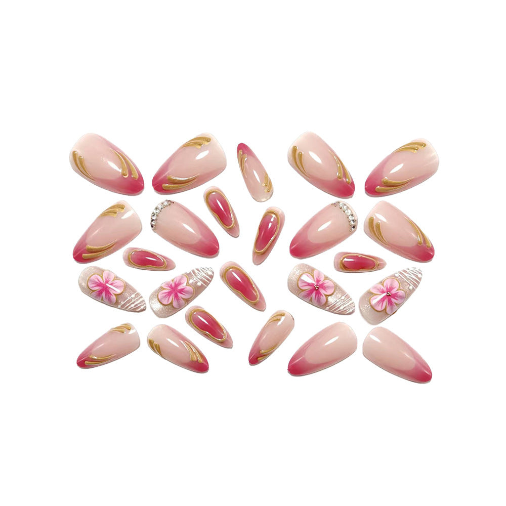 Artificial nails with floral and glamorous accents Bowlift