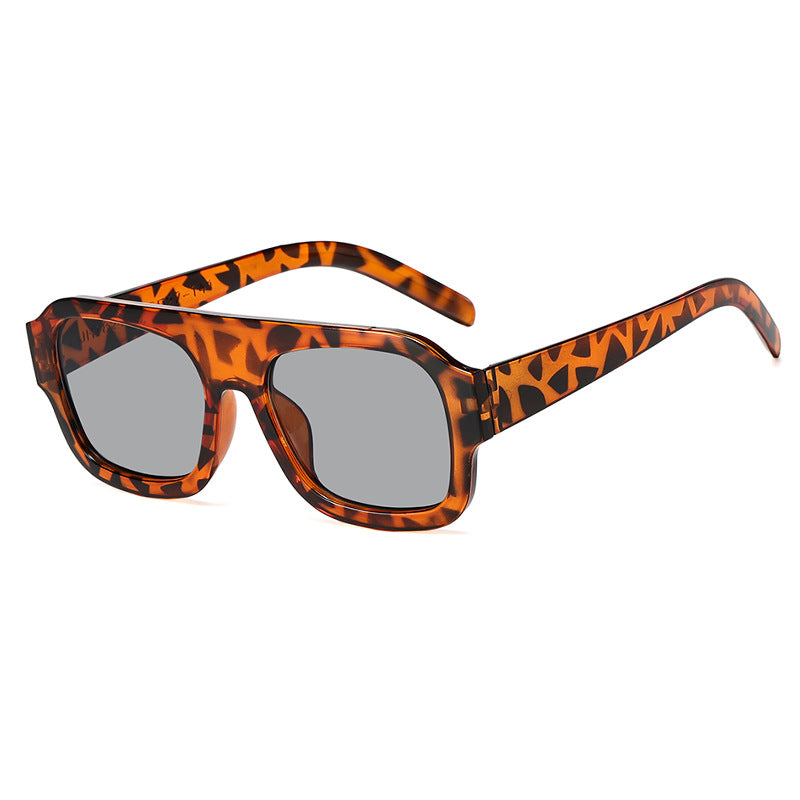 Women’s stylish square sunglasses with eye-catching animal print design Bowlift