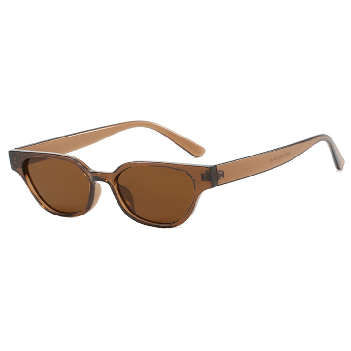 Women's fashionable sunglasses with curved frame and brown lenses Bowlift