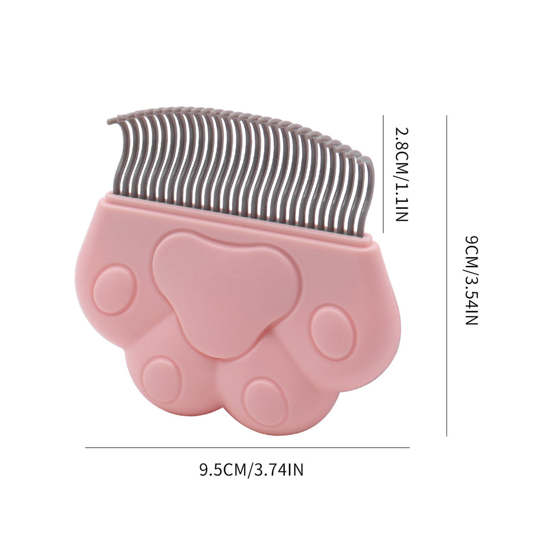 Pet Grooming Silicone Paw-Grip Flea and Deshedding Comb with Flexible Metal Teeth Bowlift