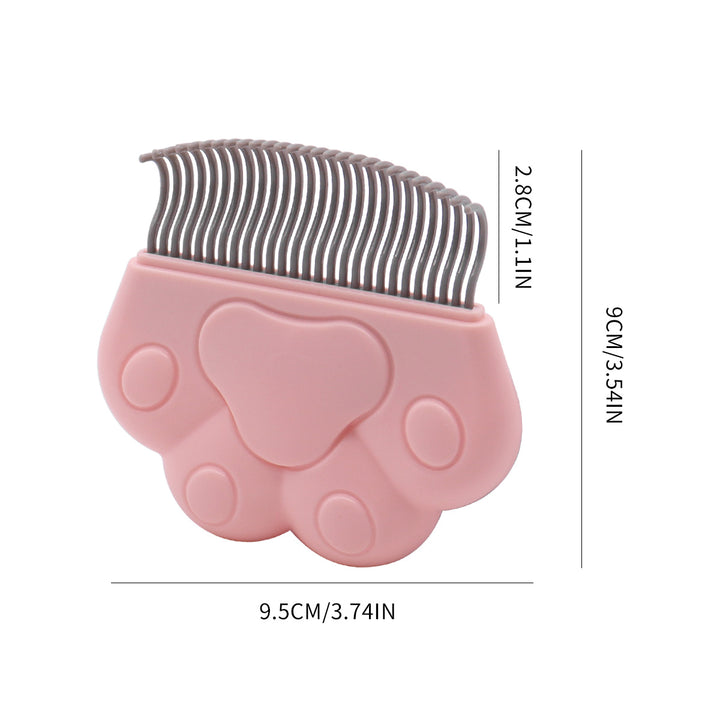 Pet Grooming Silicone Paw-Grip Flea and Deshedding Comb with Flexible Metal Teeth Bowlift