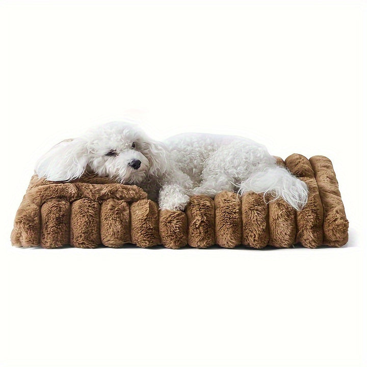 Plush Contoured Pet Sleeping Mat Dog Bed