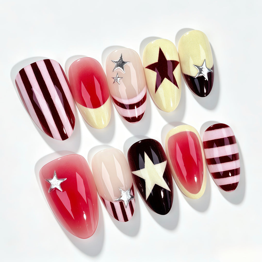 Trendy Decorative Press-On Nail Set