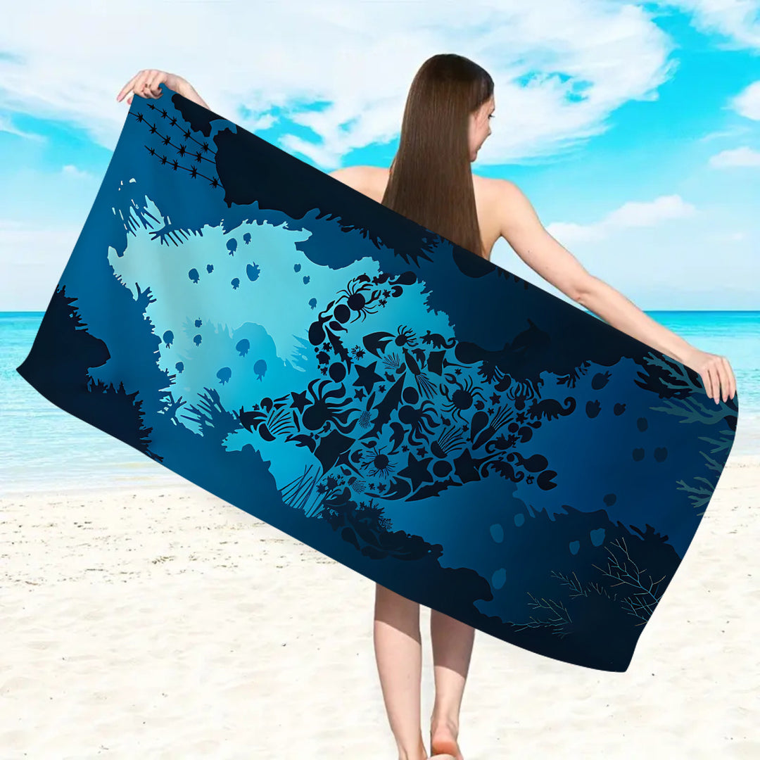Microfiber beach towel with exclusive turtle motif Bowlift
