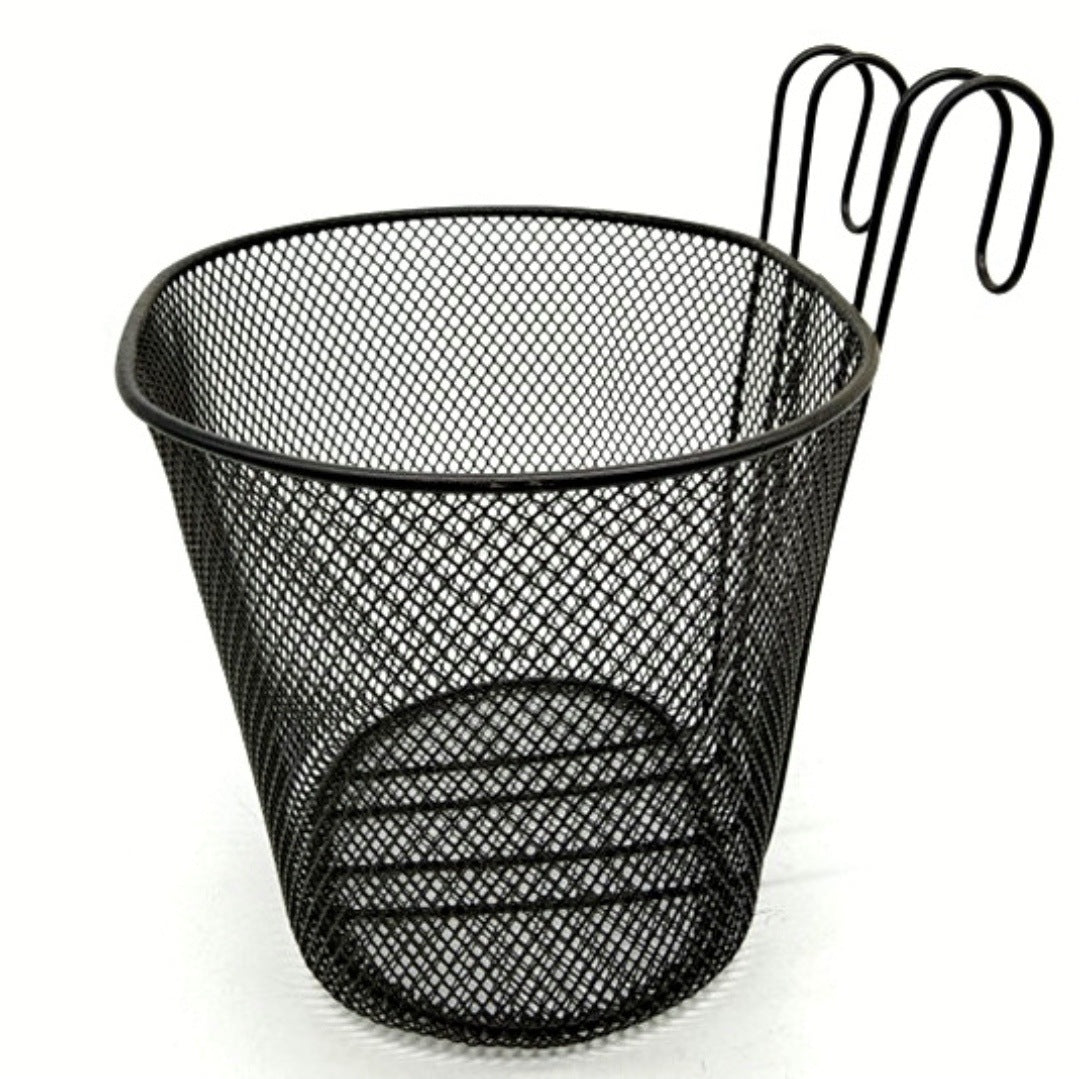 mesh front bicycle basket with over-the-handlebar hooks Bowlift