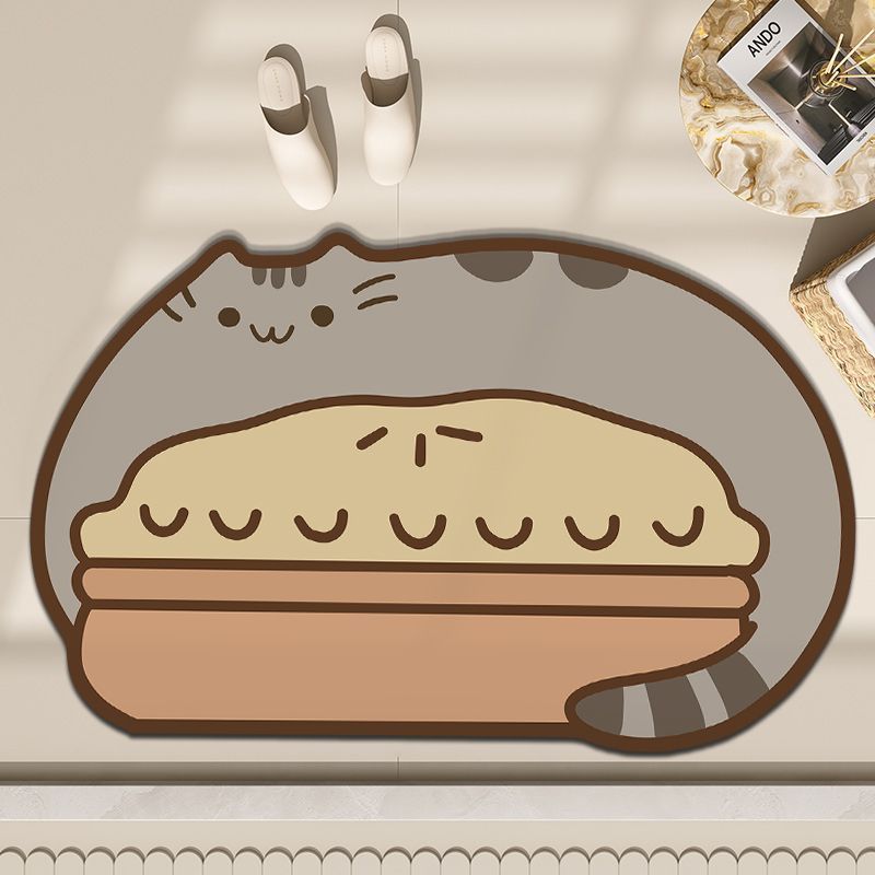 Fun Cat-Themed Decorative Floor Mat Bowlift