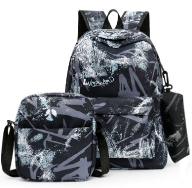 Graffiti Print Multi-Functional Backpack Set Bowlift
