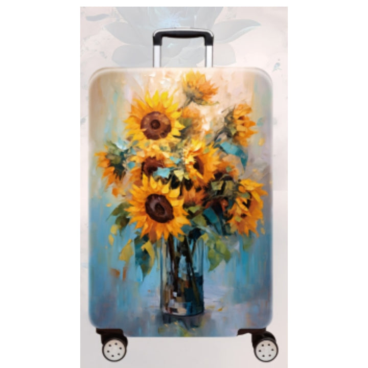 Women's Hard Shell Travel Suitcase with Elegant Lotus Design Bowlift