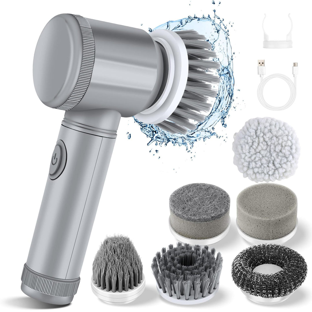 Cordless Electric Scrub Brush Kit With Interchangeable Heads