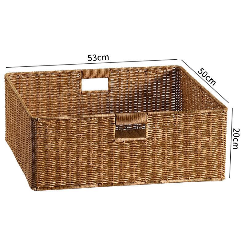 Handwoven Storage Basket with Cutout Handles Bowlift