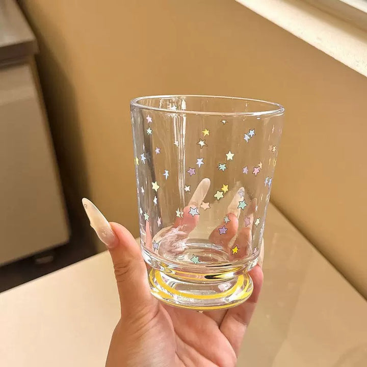 Drinking glass with colorful star decor Bowlift