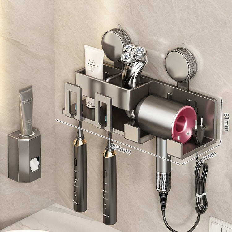 Wall-Mounted Hair Tool Organizer with Storage Compartment Bowlift