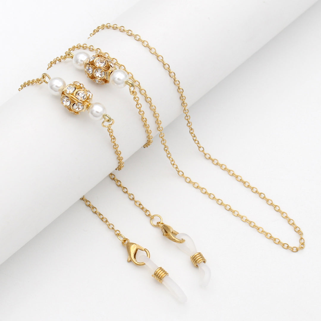 Elegant Pearl-Accented Eyewear Retainer Chain Bowlift