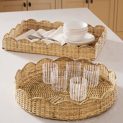 Scalloped Woven Storage Tray Bowlift