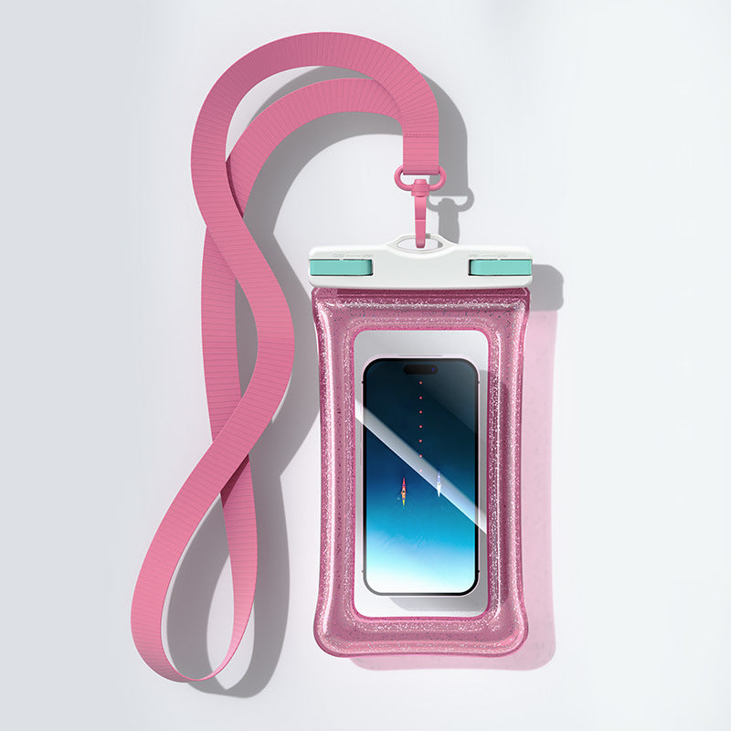 Waterproof transparent touch-sensitive phone pouch with adjustable lanyard secure locking Bowlift