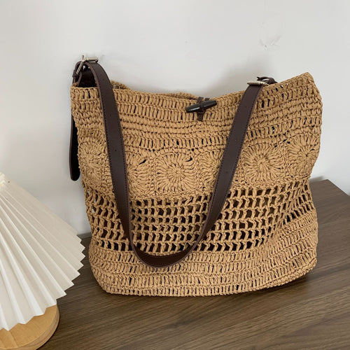 Braided handbag with sturdy leather straps Bowlift