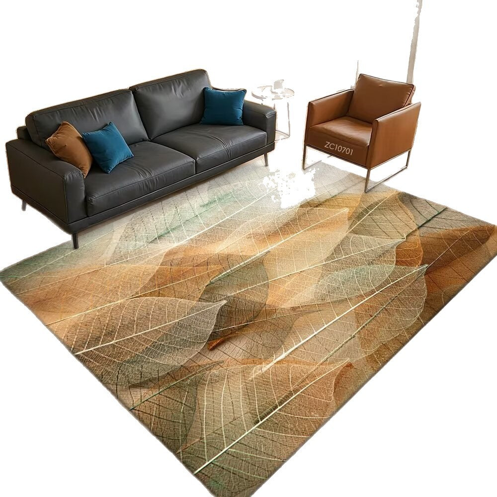 Leaf-Patterned Area Rug Bowlift